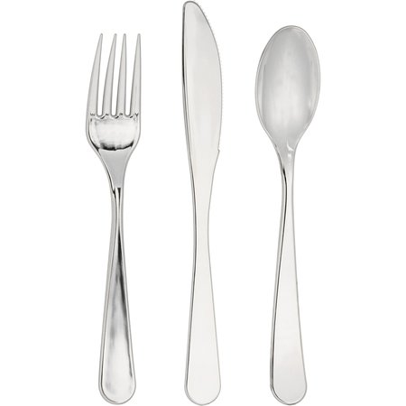 ELISE Assorted Plastic Cutlery by, Silver, 288PK 334397